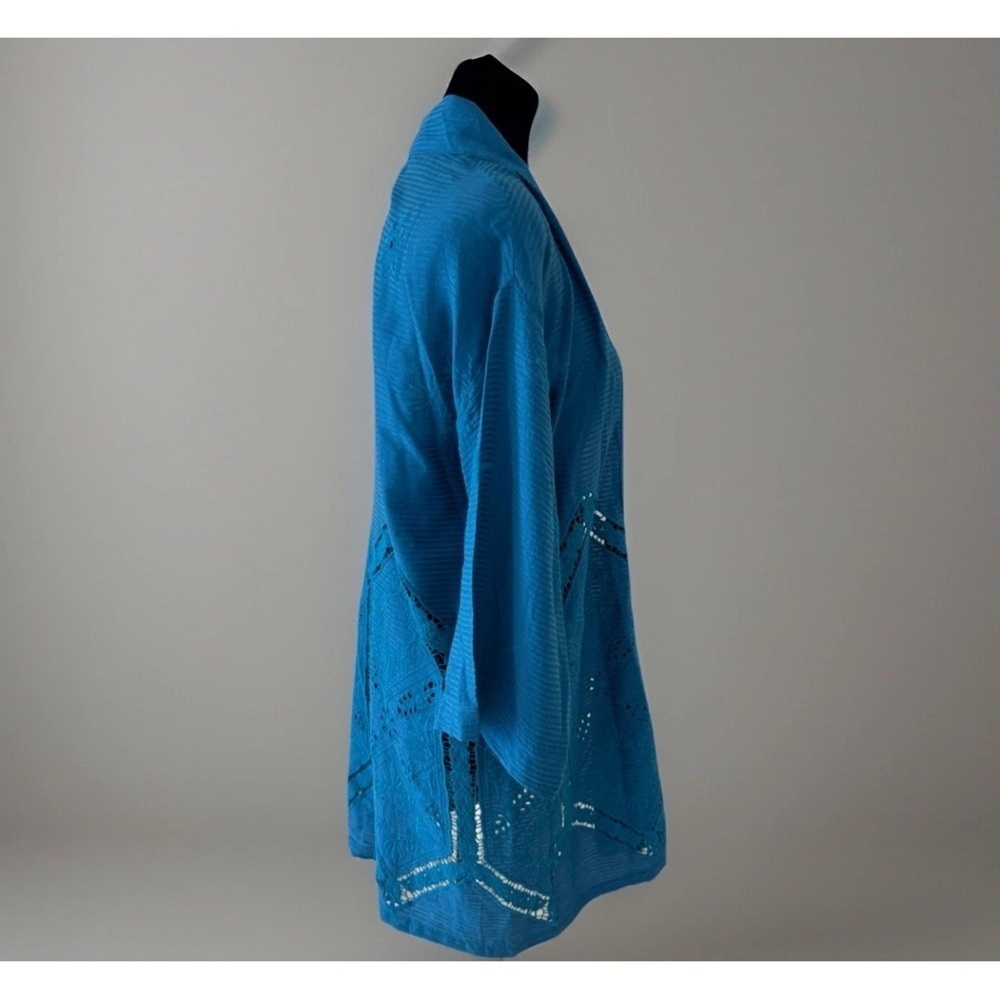 Soft Surroundings Top Nightingale Sz S Blue Beach Swim Cover Boho Vacation - Picture 5 of 10